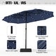 preview thumbnail 25 of 79, MAISON ARTS 15-foot Rectangular Crank Double-sided Outdoor Market Umbrella Solar LED Lighted Patio Umbrella with Base Included