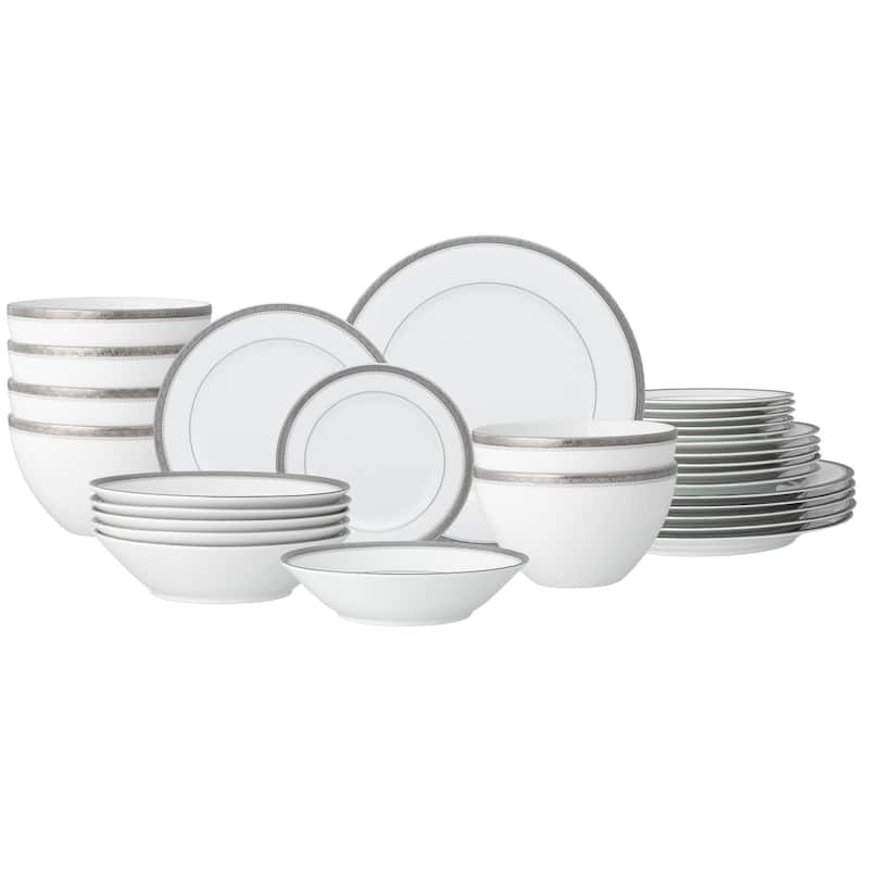 Noritake Charlotta 30-Piece Dinnerware Set, Service for 6 - Platinum - Service for 6 - 30 Piece