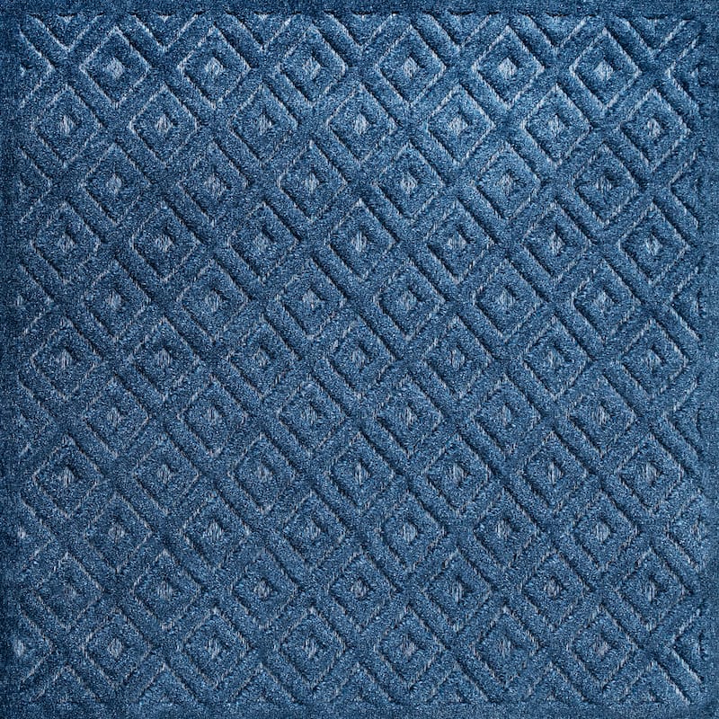 JONATHAN Y Ankara Neutral Diamond Trellis Indoor/Outdoor Area Rug - 5' Square - Navy