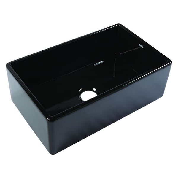 slide 6 of 19, Austen Farmhouse Fireclay 30 in. Single Bowl Kitchen Sink with Fireclay Care IQ Kit Gloss Black