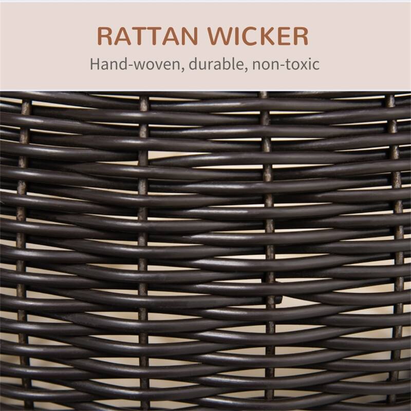 Elevated Kitty Hut with Rotating Plush Basket Cozy Hideaway for Small Cats Up to 10 lbs Coffee