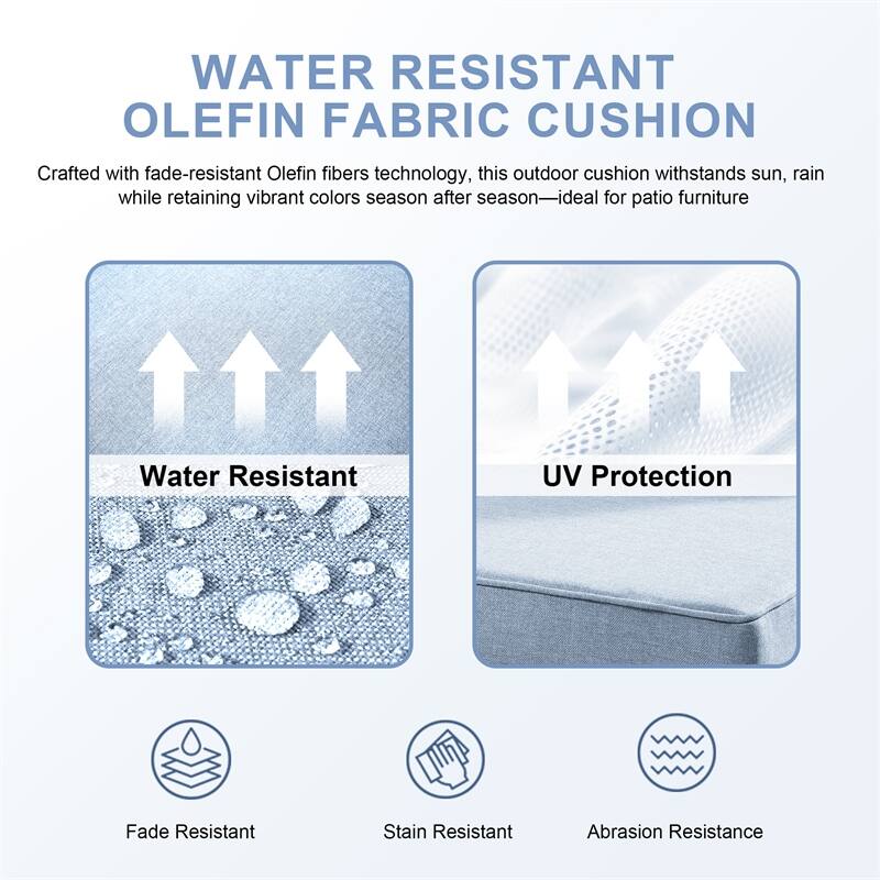 Pocassy 24x24x6 Inch Thick Cushions Pillows Indoor Outdoor Deep Seat Water & Fade Resistant - 5 Set