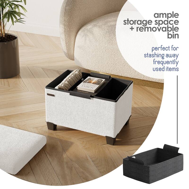 Emperyan Storage Bench for Living Room, Small Ottoman Foot Rest
