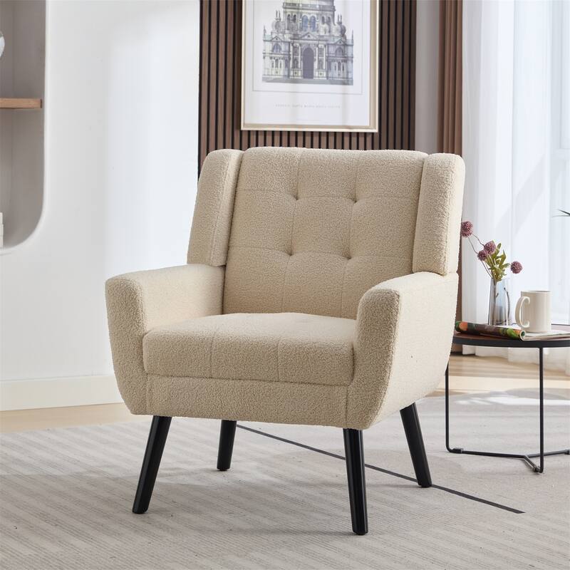 Modern Soft Teddy Material Ergonomics Accent Chair