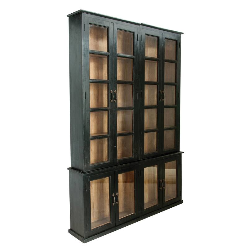 Mango Wood and Glass Cabinet - 63.0"L x 11.0"W x 87.0"H