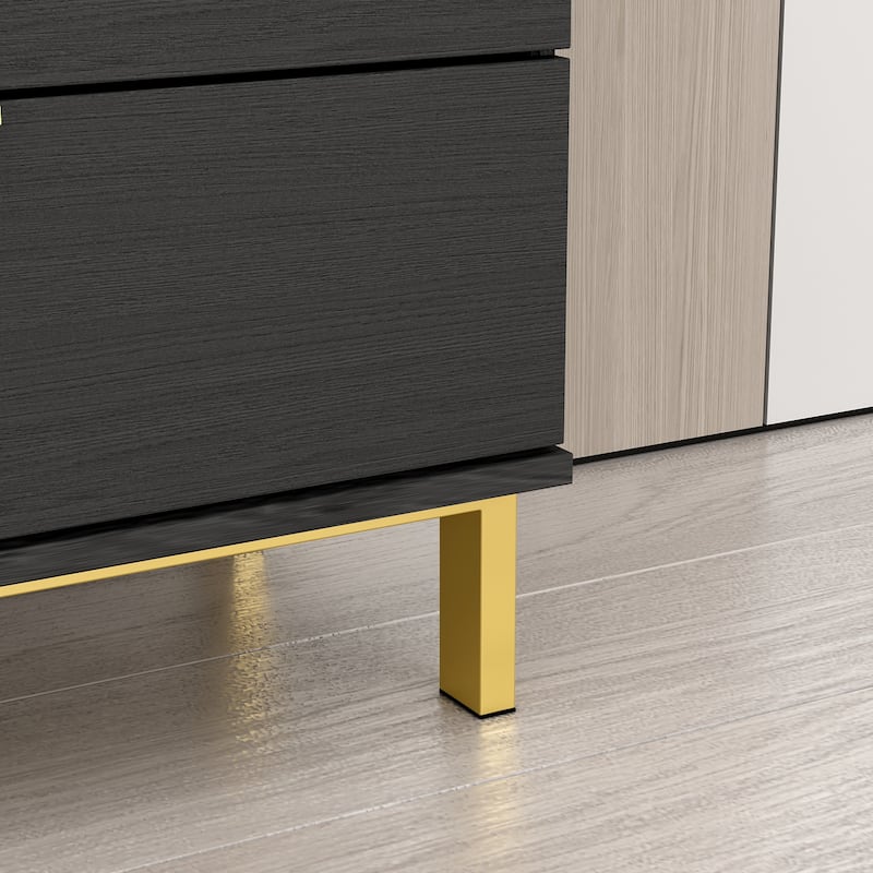 Timechee Mid-century Modern Dresser with Gold Legs