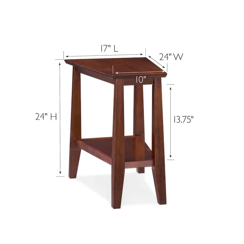 Delton 24 in. Solid Wood Recliner Wedge Side End Side Table with Shelf