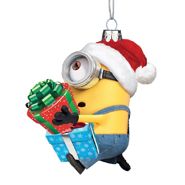 kurt adler despicable me minion karl with presents holiday ornament glass - Minion Christmas Ornament kurt adler despicable me minion karl with presents holiday ornament glass - Minion Christmas Ornament