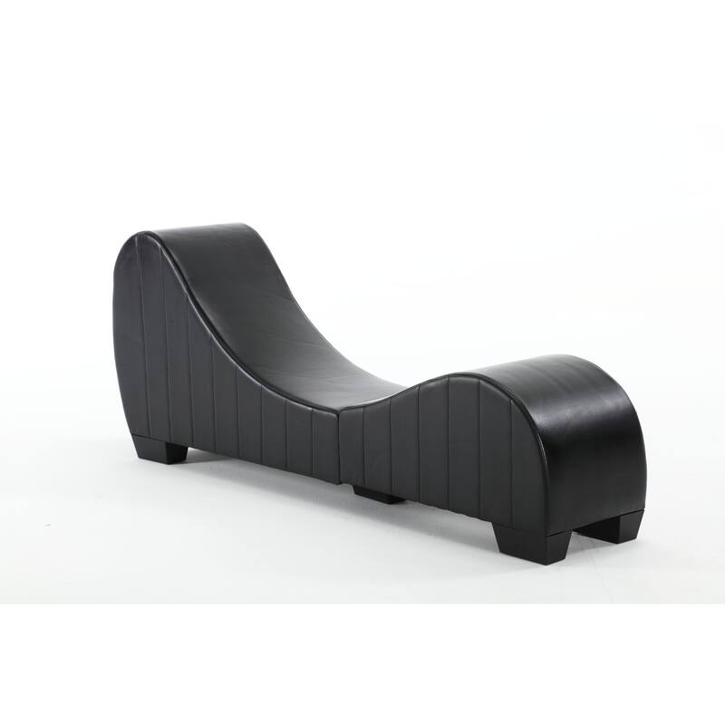 Black 62.2" Chaise Longue Chair with Wood Frame