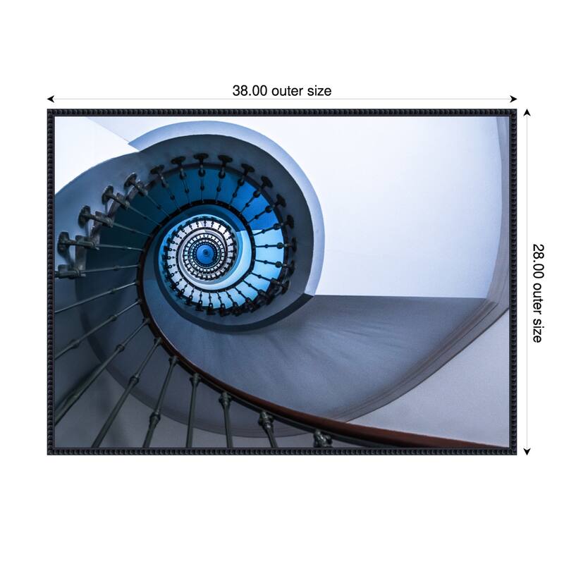 Deep Blue by Rana Jabeen Framed Canvas Wall Art Print - 38 x 28 in