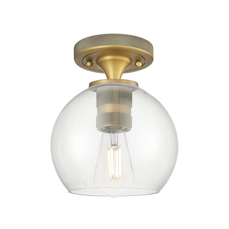 Innovations Lighting 434-1F-8-6 Crown Point Flush Mount Crown Point 6" - Brushed Brass / Clear