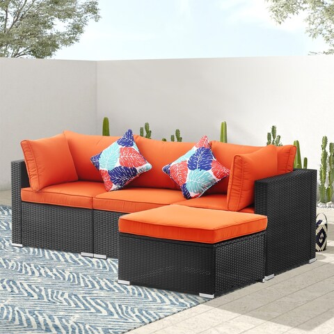 Ainfox 4 Piece Outdoor Patio Furniture Sofa Set,Patio Conversation Sets