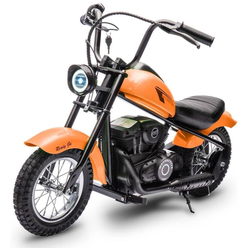 Electric Off-Road Motorcycle, Ride on Toy Dirt Bike for 13+ Kids Best Gift - Orange