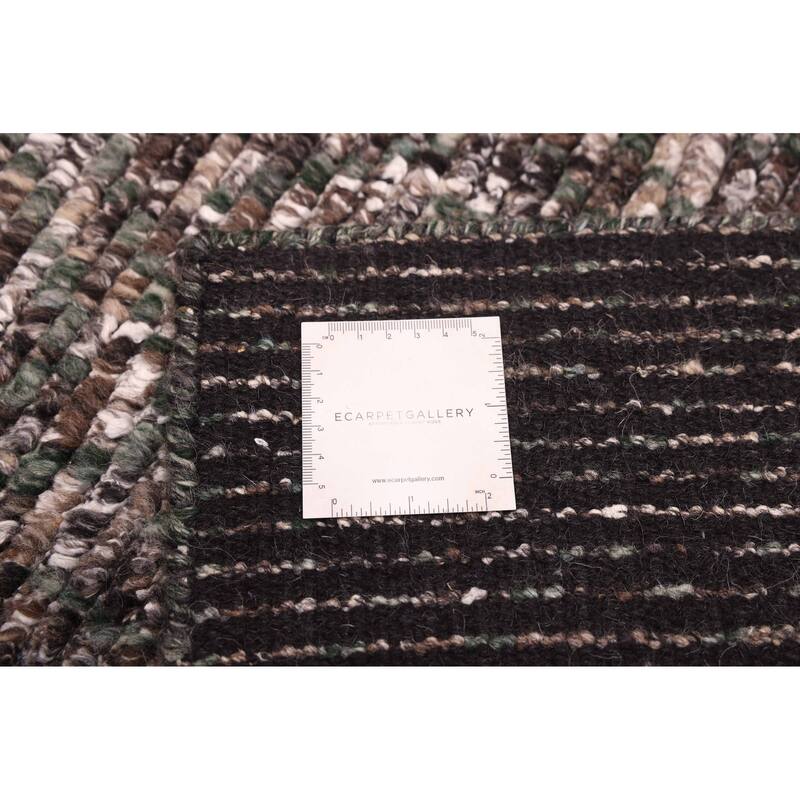 ECARPETGALLERY Hand-knotted Tangier Dark Grey Wool Rug - 5'1 x 8'0