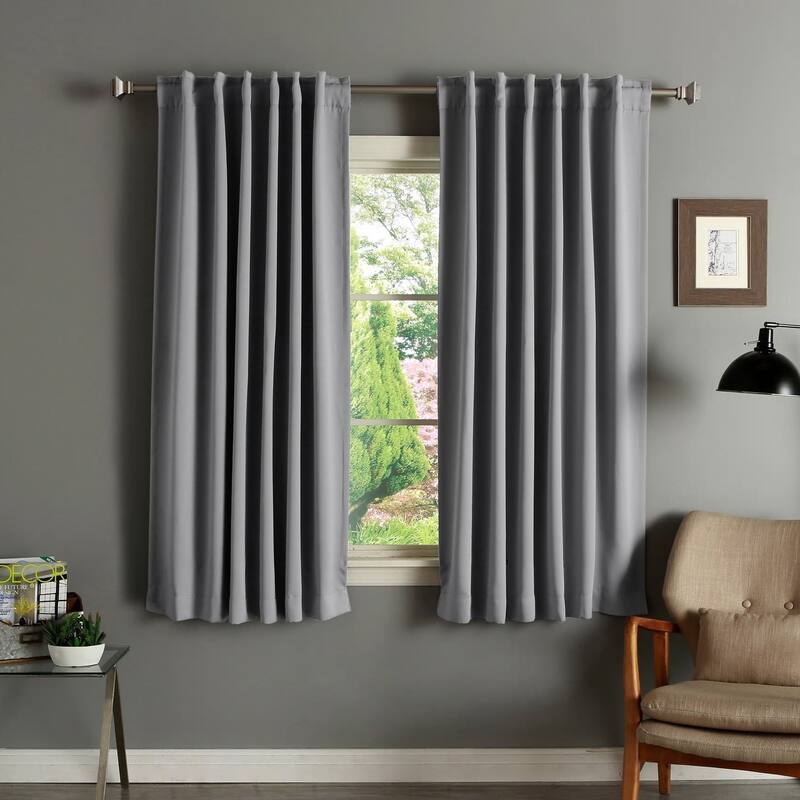 Aurora Home Insulated Thermal 63-inch Blackout Curtain Panel Pair - Slate Grey