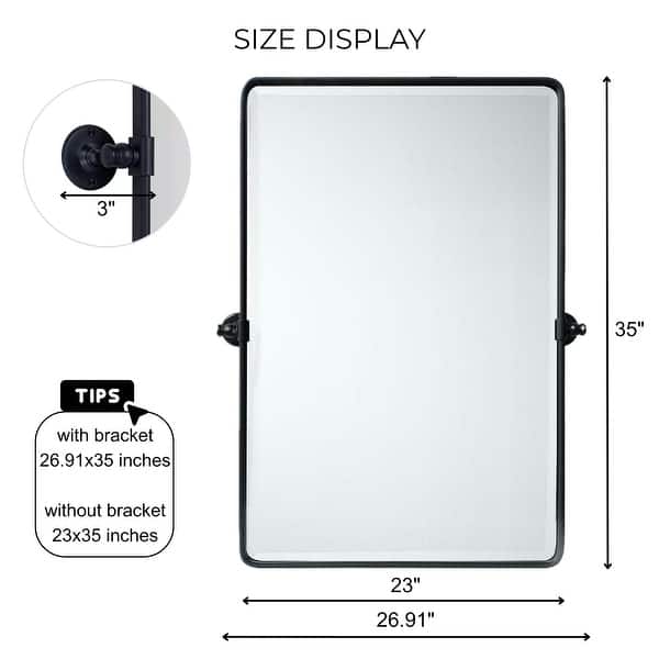 dimension image slide 1 of 25, TEHOME Woodvale Rectangle Vertical Metal Wall Mirrors
