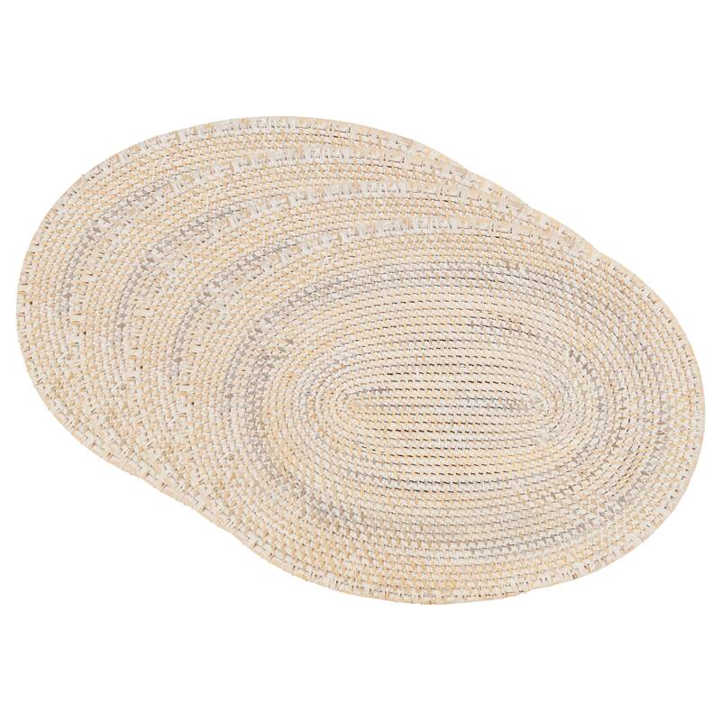 Rattan Placemats With Woven Design (Set of 4)