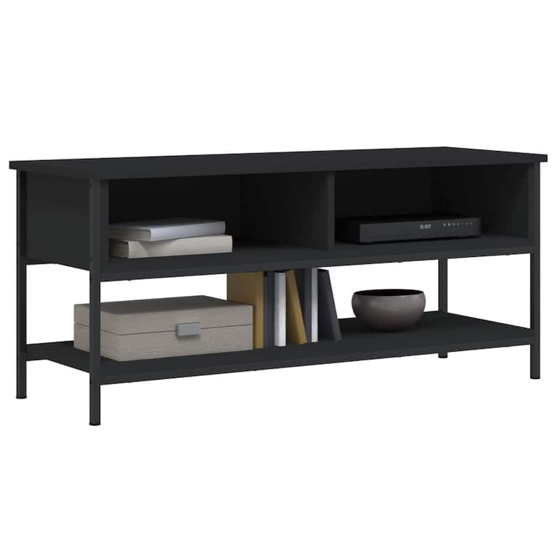 vidaXL TV Cabinet Black Engineered wood, Iron 39.4 x 13.8 x 17.7 in - 13.8 x 39.4 x 17.7 in