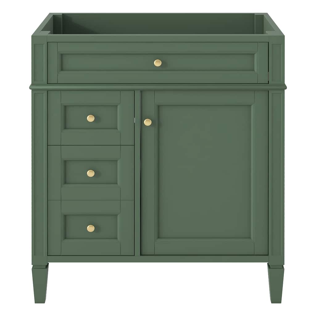 30'' Bathroom Vanity without Top Sink, Modern Bathroom Storage Cabinet with 2 Drawers and a Tip-out Drawer