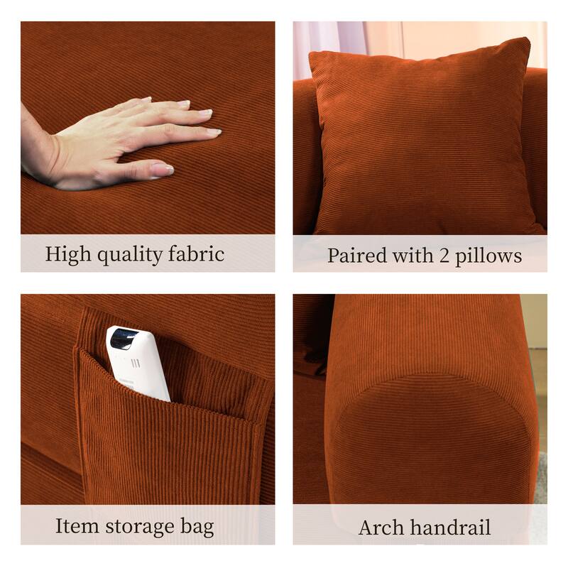 3-in-1 Convertible Sleeper Sofa with Pillows & Storage