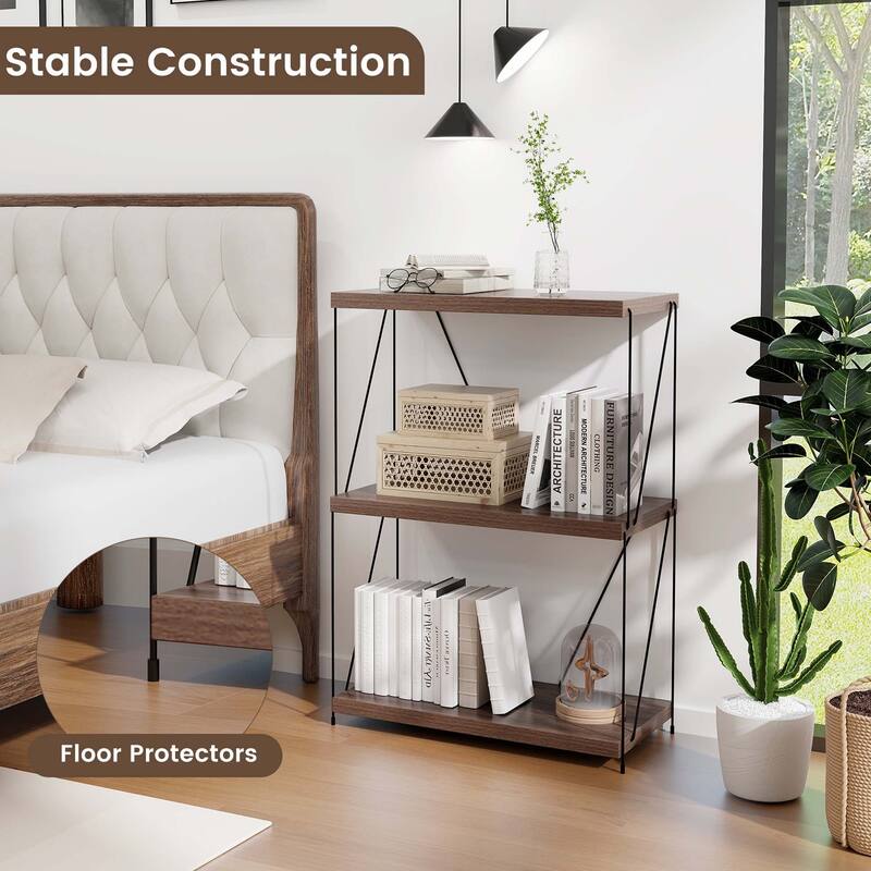 Costway 1/2 PCS 3-Tier Multipurpose Display Rack Freestanding Bookcase