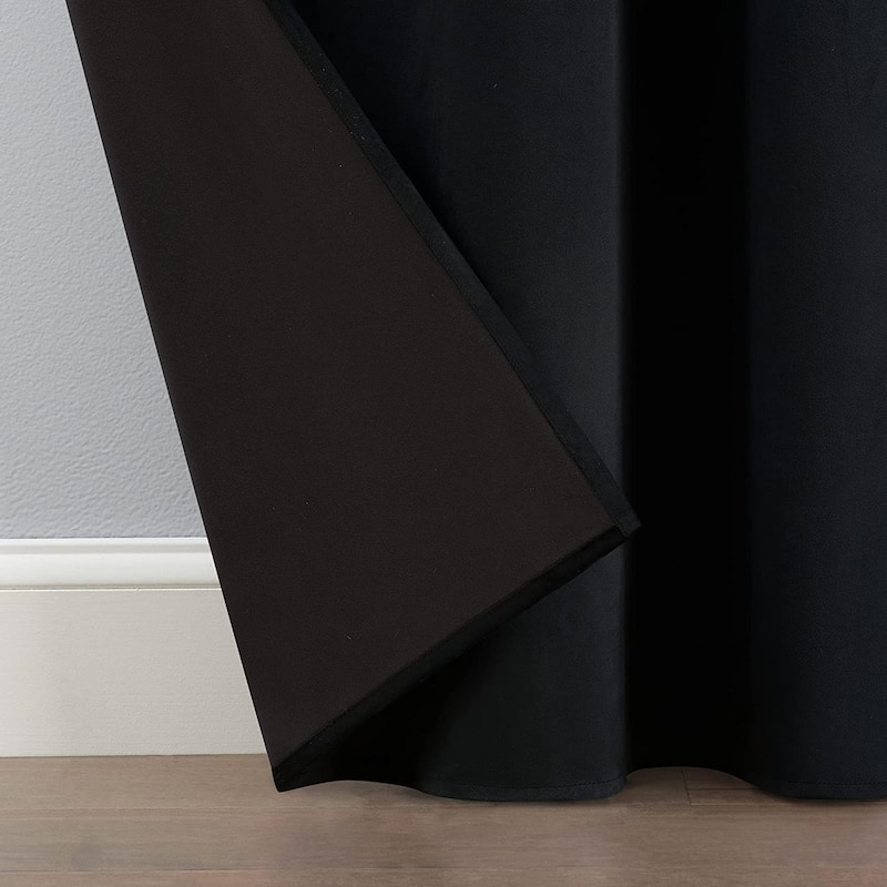 Eclipse Allira Velvet Room Darkening Grommet Noise Reduction Curtains (2 Panels)