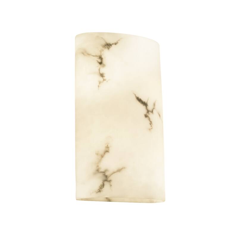 LumenAria 2-light ADA Wall Sconce, Faux Alabaster Large Cylinder Shade