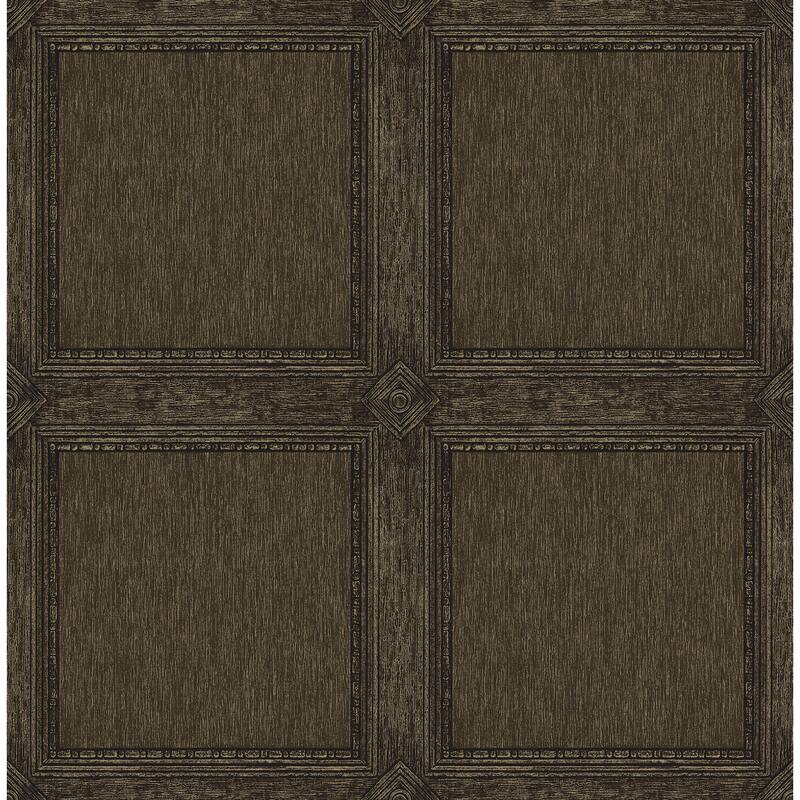 Chris Loves Julia x A-Street Prints Moorland Dark Brown Wood Panel Wallpaper