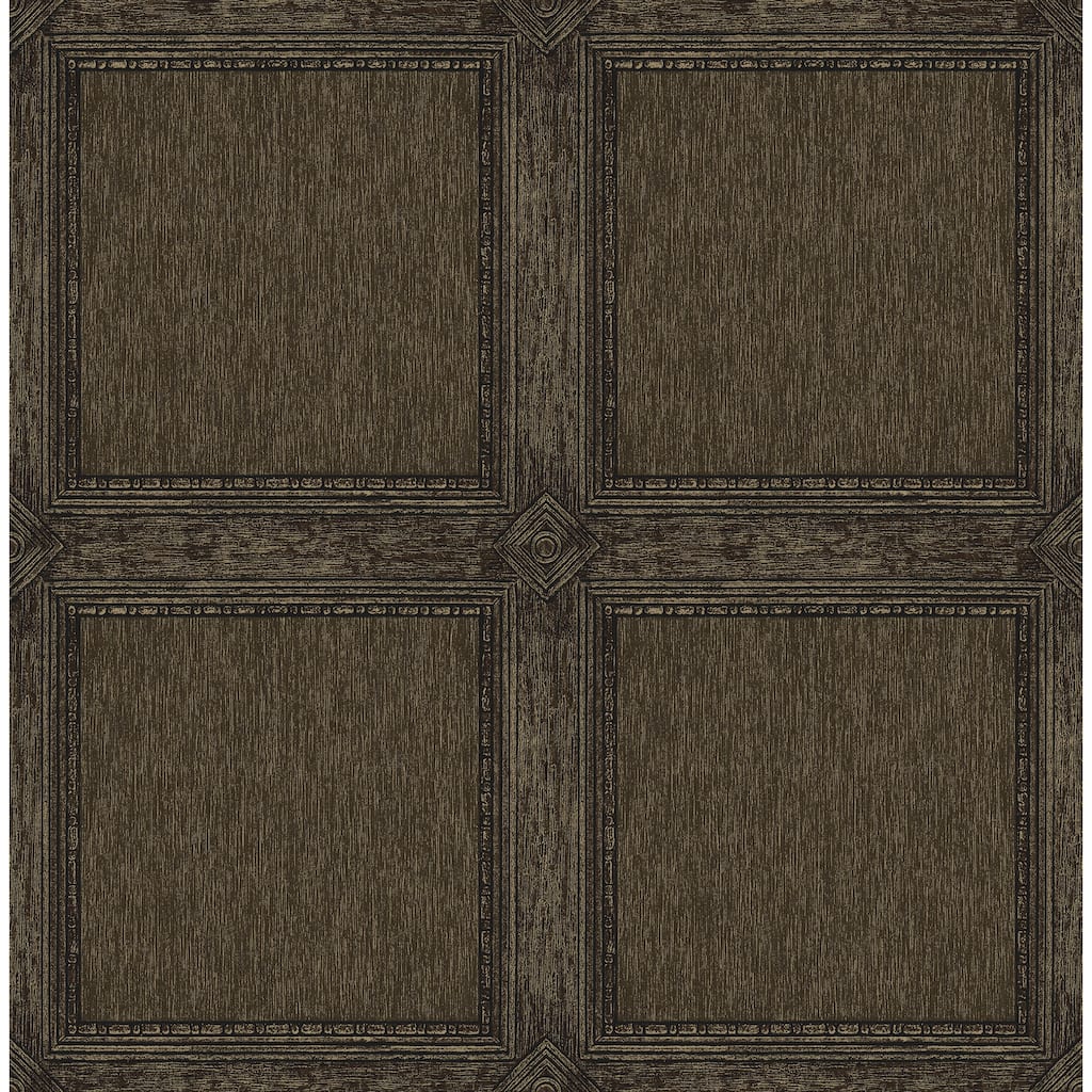 Chris Loves Julia x A-Street Prints Moorland Dark Brown Wood Panel Wallpaper