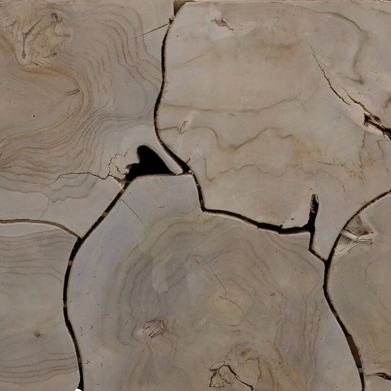 Scarlett 47-inch Rectangular Teak Root Block Style Coffee Table, Natural Finish