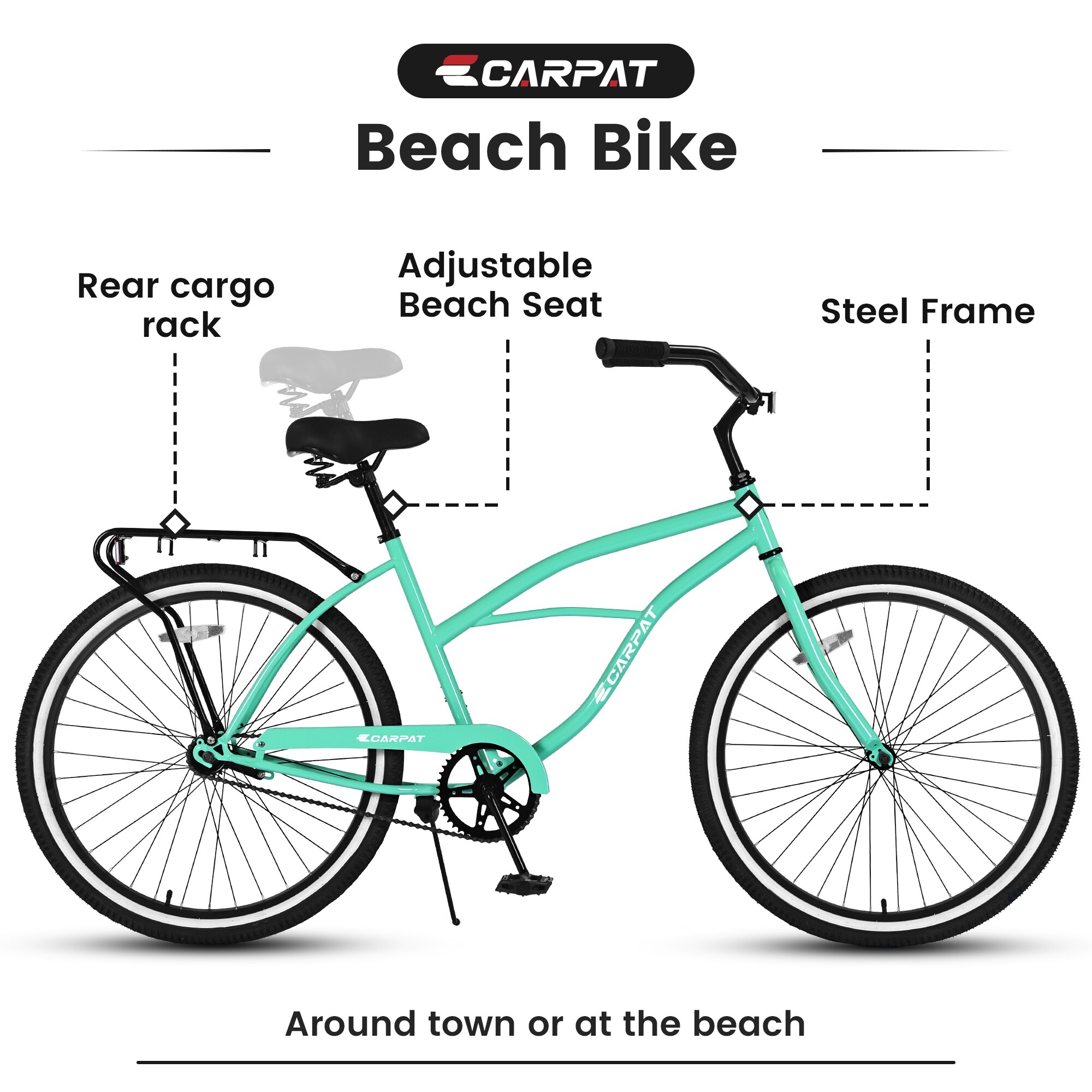 Méridaクルーザーバイシクル 26 Inch Beach Cruiser Bike for Men and Women - Bed Bath & Beyond
