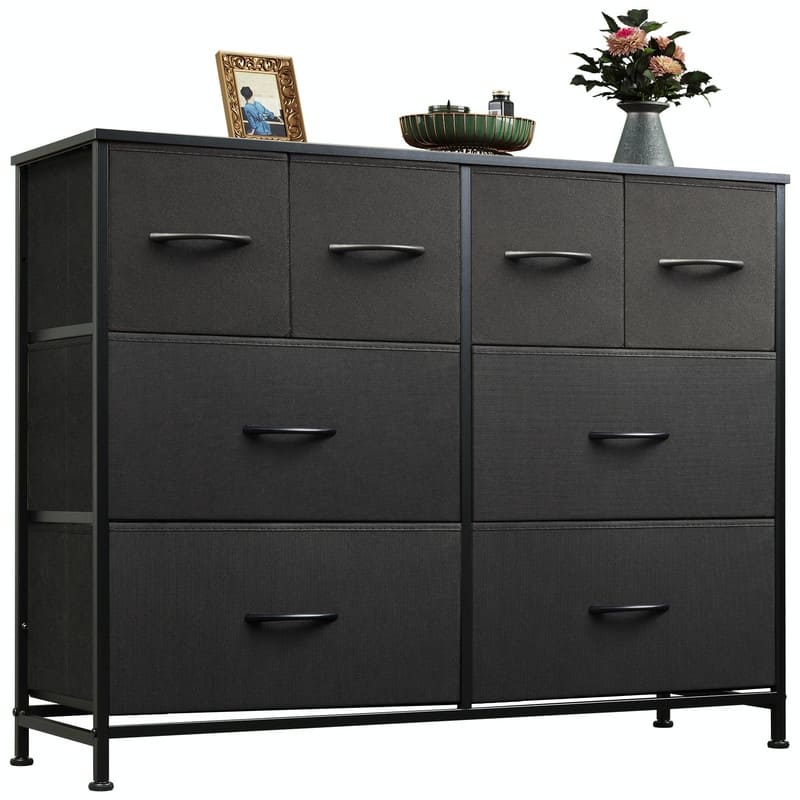 Dresser for Bedroom with 8 Drawers - Black