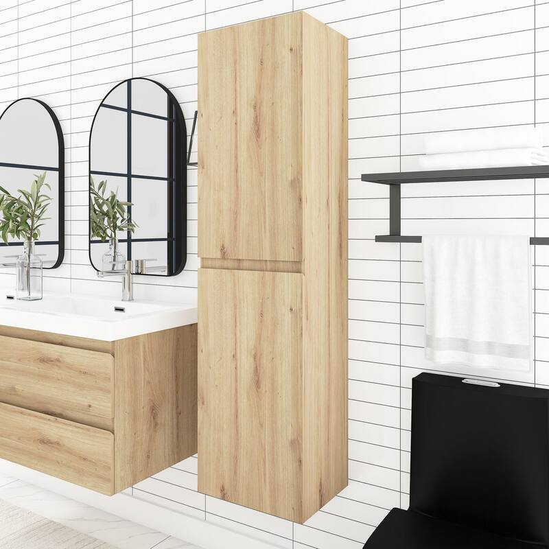 60" Tall MDF 2-door Accent Cabinet with Interior Shelves - 15.75'' x 59''