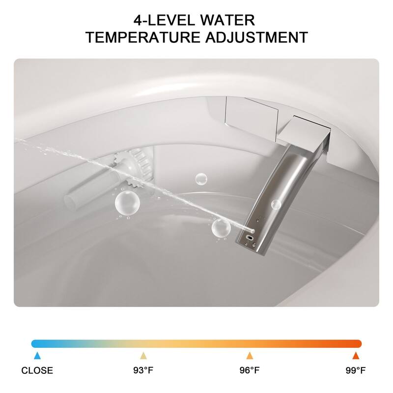 1-Piece 1.28 GPF Auto Single Flush Elongated Bidet Toilet Smart Toilet in White