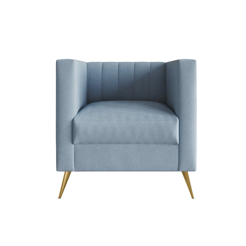 Clayfell Weiss Velvet Square Arm Chair/ Loveseat/ Sofa