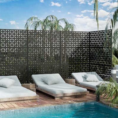 Outdoor Privacy Screen Metal Privacy Screen Panel Free Standing - 72*47