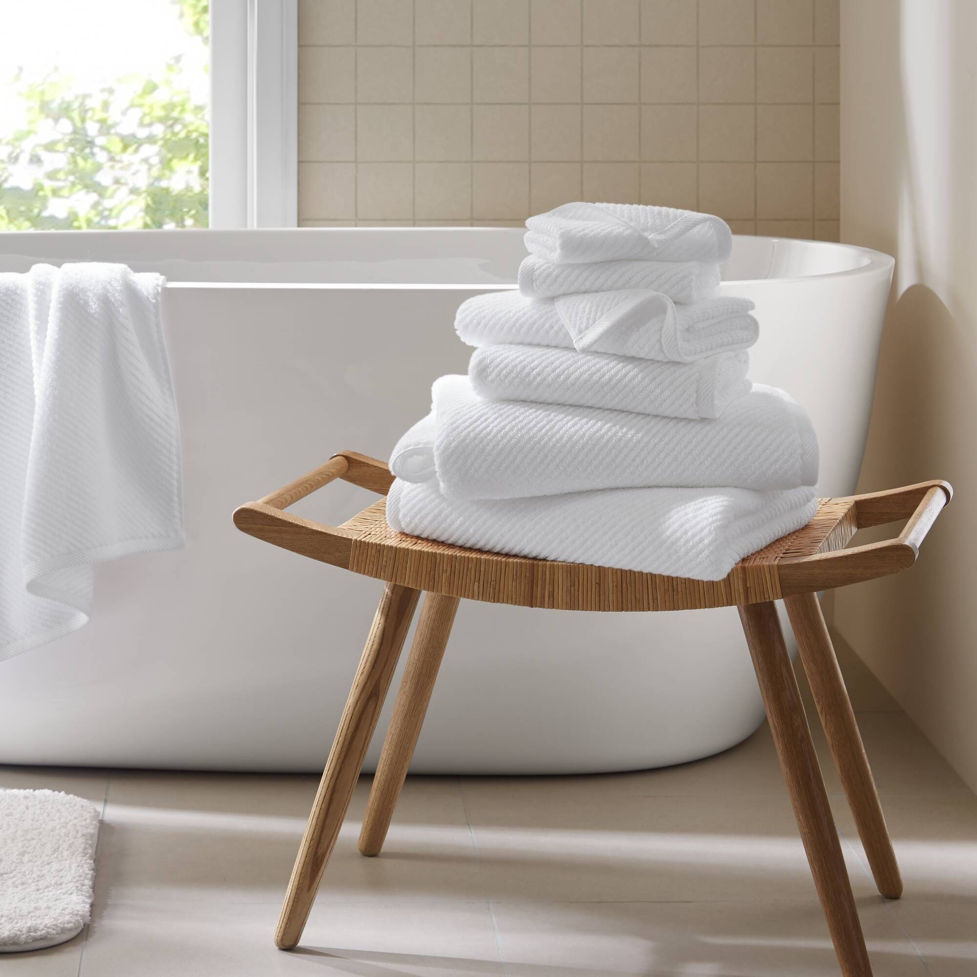 Madison Park Diagonal Ribbed Cotton Quick Dry Towel Set