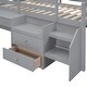 preview thumbnail 13 of 26, Twin Wooden Loft Bed with Movable Desk, Drawers, and Guardrail