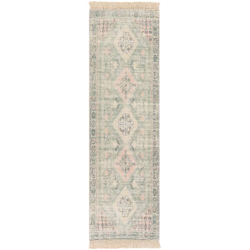 Livabliss Hermione Handmade Triple Medallion Cotton Area Rug