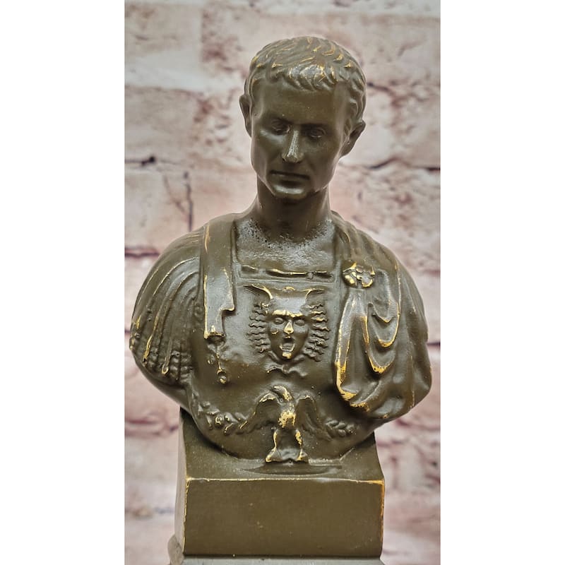 Bronze Bust Of Julius Caesar Roman Clical Sculpture Home Decor