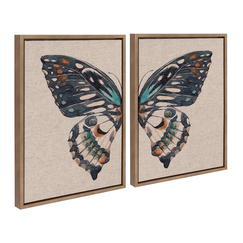 Sylvie Boho Butterfly Framed Canvas Art by Creative Bunch Studio