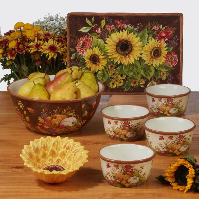 Certified International Harvest Blessings Rectangular Platter, 14" x 10" - 14" x 10"