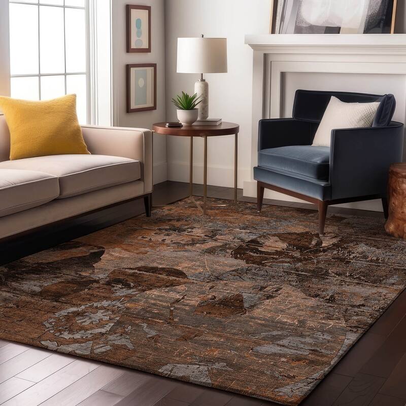 Premium Washable Super Soft Solid Abstract Mayfield Rug - Terracotta - 9' x 12' - Rectangle