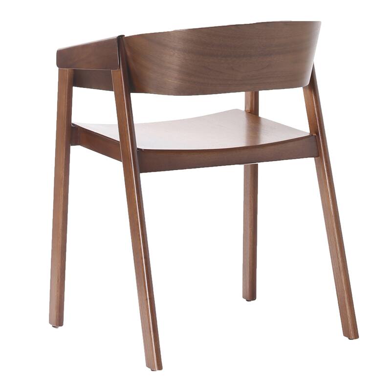 Mid-Century Modern Solid Wood & Oak Veneer Dining Chair, Set of 2