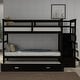 preview thumbnail 2 of 7, Hardwood Twin Over Twin Bunk Bed with Trundle, Multifunction Staircase and 4 Storage Drawers, Espresso