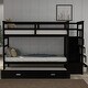 preview thumbnail 4 of 7, Twin over Twin Bunk Bed with Trundle and Staircase Storage