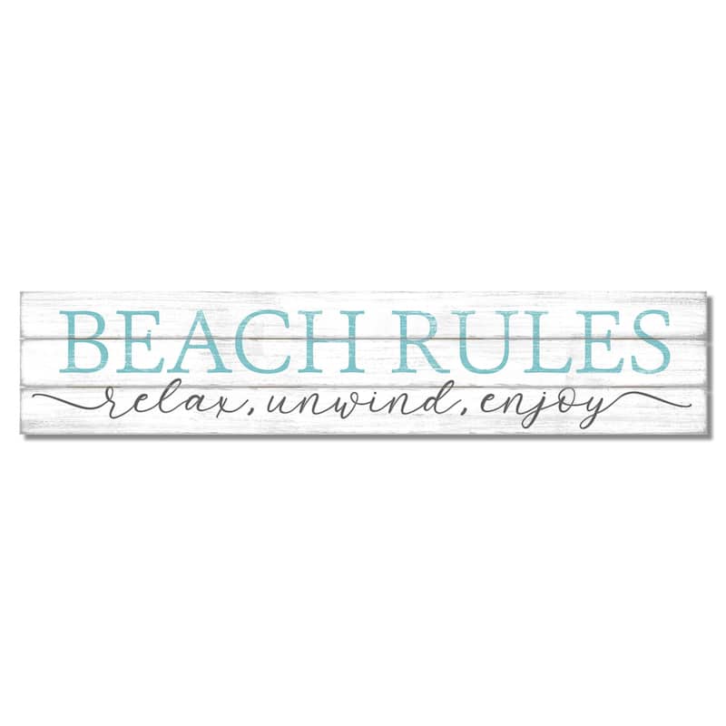 Pine Pallet Sign 36" x 7.5" - Beach Rules