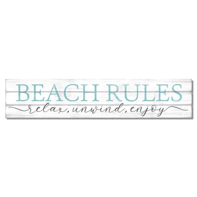 Pine Pallet Sign 36" x 7.5" - Beach Rules