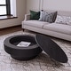preview thumbnail 50 of 61, Modern Solid Wood Veneered Round Coffee Tea Table with Storage