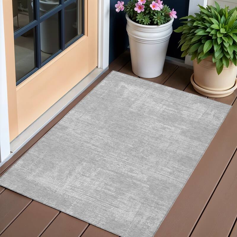 HomeRoots Abstract Transitional Rectangle Outdoor Rug - 3' x 5'